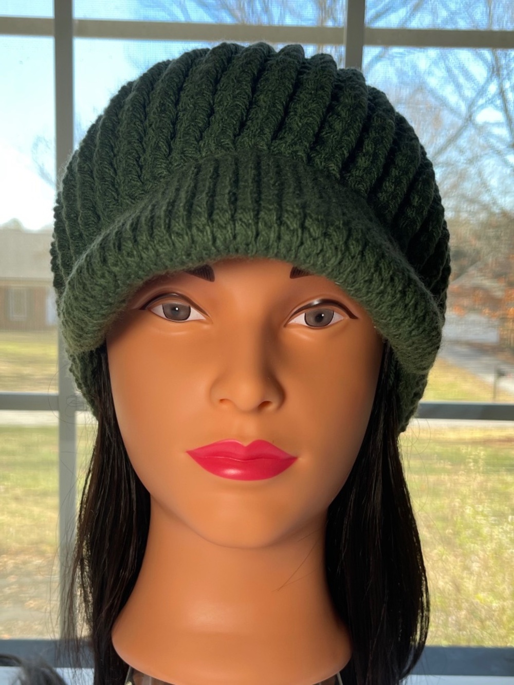 Handmade Crocheted Newsboy Beanie with Brim
